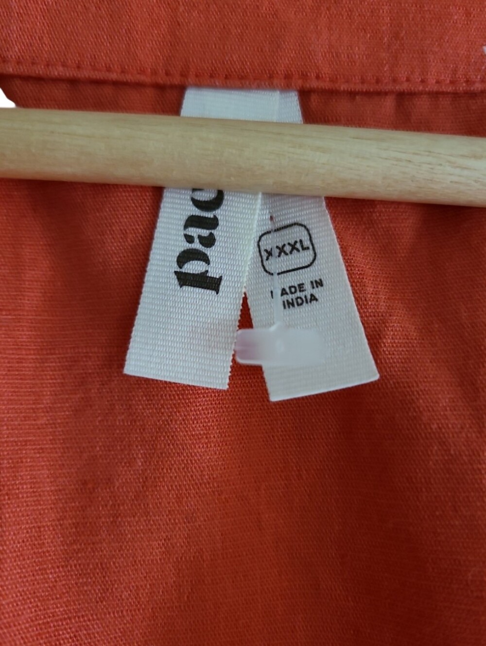 Pact Organic Cotton Linen Canopy Button Front Dress Coral Orange - Picture 5 of 17